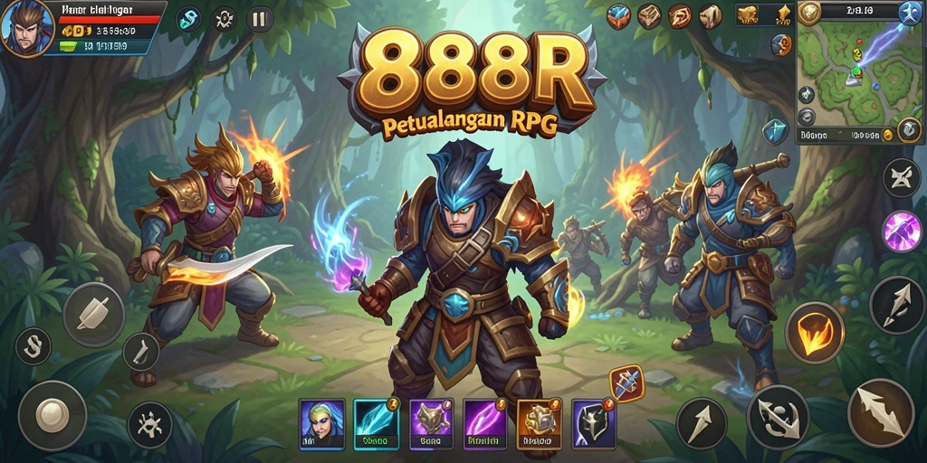 Tampilan screenshot 888R menunjukkan aksi gameplay RPG yang mendebarkan.