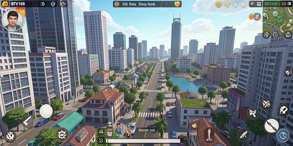 Tampilan menarik dari gameplay BTV168 yang menggambarkan pembangunan kota.