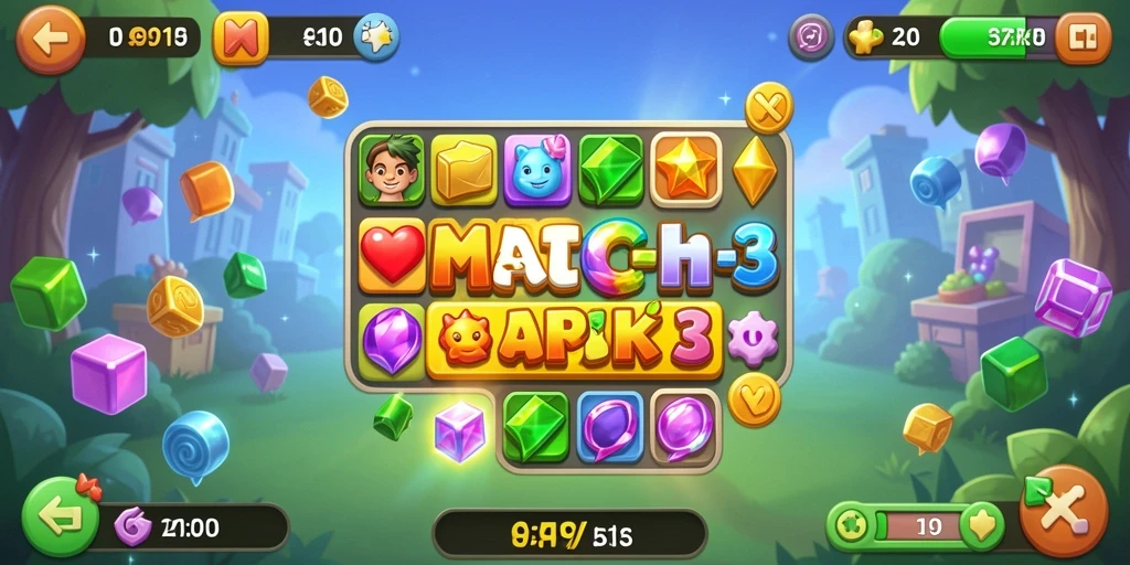 Tangkapan layar menunjukkan gameplay seru DIREKTURTOTO di dunia Match-3.