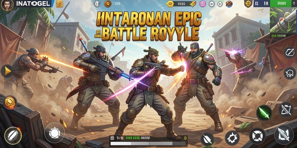 Tangkapan layar menunjukkan aksi mendebarkan dalam gameplay Battle Royale INATOGEL.