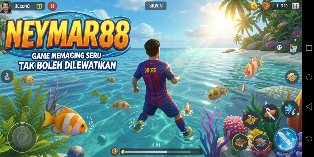 Tampilan gameplay NEYMAR88 yang seru saat menangkap ikan.