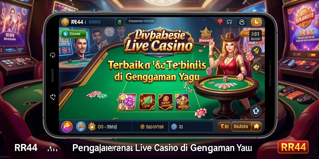 Tampilan menarik dan interaktif dari gameplay Live Casino RR44.