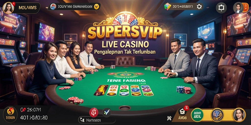 Tampilan gameplay Live Casino yang mendebarkan dalam SUPERSVIP.