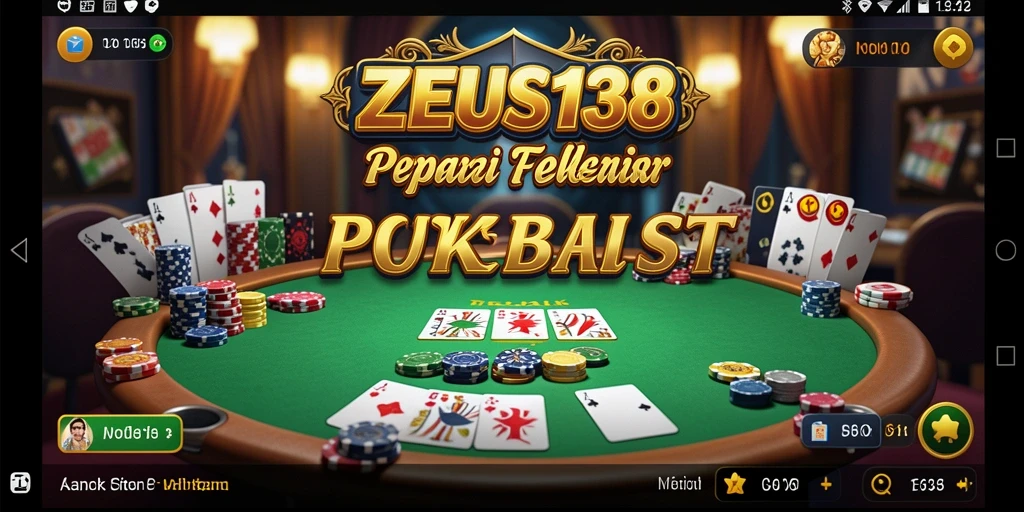 Tampilan screenshot utama ZEUS138 yang menarik dengan gameplay poker.