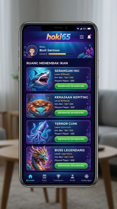 Tampilan antarmuka aplikasi hoki65 yang user-friendly.